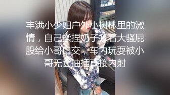 丰满小少妇户外小树林里的激情，自己揉捏奶子撅着大骚屁股给小哥口交，车内玩耍被小哥无套抽插直接内射