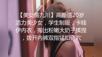 【美女落九川】高颜值20岁活力美少女，学生制服，卡哇伊内衣，掏出粉嫩大奶子揉捏，拨开内裤双指猛扣骚穴